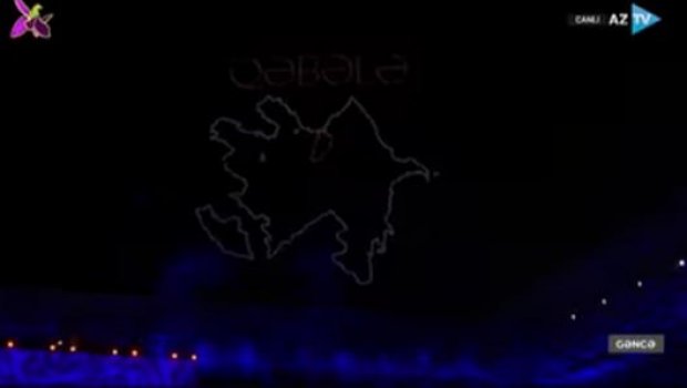 Gəncədə dron şousu - VİDEO