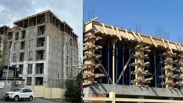 Bakıda dördmərtəbəli evin yeddinci mərtəbəsi: "İcazə sənədləri yoxdur" – FOTO