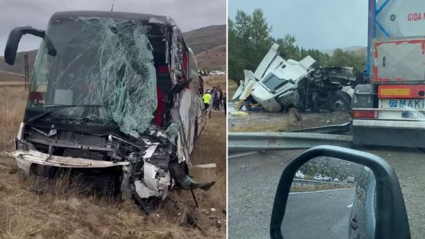 Yük maşını ilə sərnişin avtobusu toqquşdu – 3 ölü, 18 yaralı - FOTO
