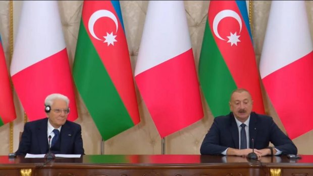 Azərbaycan və İtaliya prezidentləri mətbuata bəyanatlarla ÇIXIŞ EDİBLƏR - VİDEO