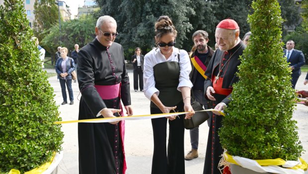 Mehriban Əliyeva Vatikanda Müqəddəs Komodilya katakombalarının bərpası layihəsinin AÇILIŞINDA - FOTO