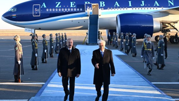 Prezidentin Qazaxıstan səfərindən görüntülər - VİDEO