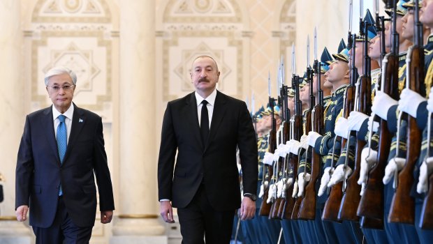 Astanada İlham Əliyevin rəsmi qarşılanma mərasimi -FOTO/VİDEO