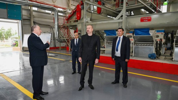 İlham Əliyev Sabirabadda pambıq emalı zavodunda – FOTO