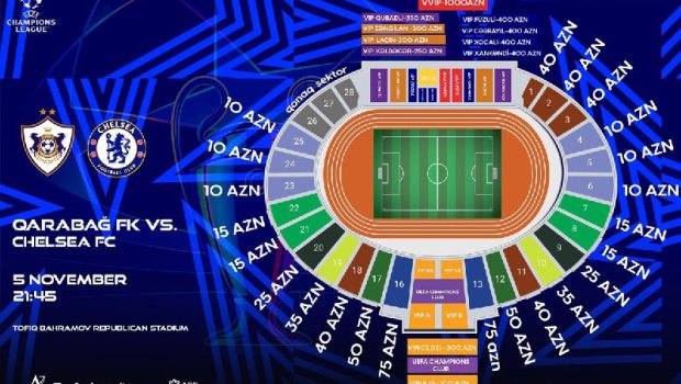 Bu gündən “Qarabağ” – “Çelsi” oyununun biletləri SATIŞA ÇIXIR