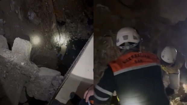 Dərəyə yıxılan 15 yaşlı oğlan belə XİLAS EDİLDİ - VİDEO