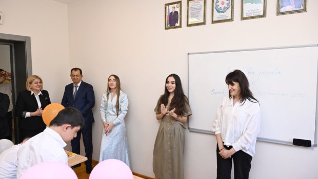 Leyla Əliyeva və Alena Əliyeva Lənkəranda internat məktəbində olublar - FOTO