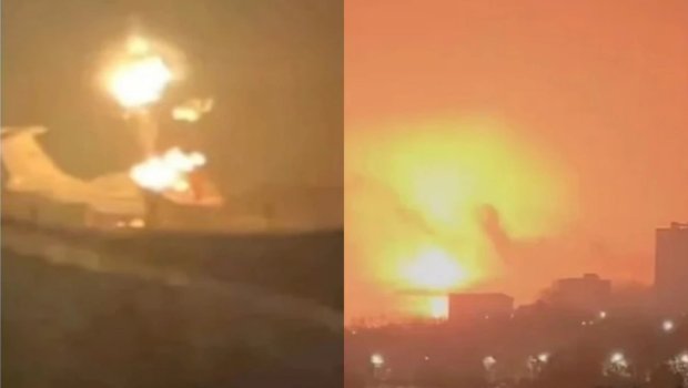 Ukrayna Rusiyada təyyarə zavodunu dronlarla vurdu &ndash; VİDEO