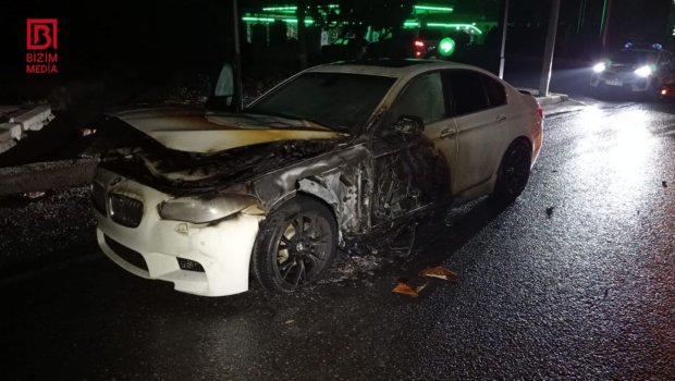 Göygöldə "BMW" alışıb yandı – FOTO/VİDEO