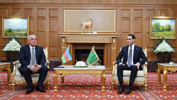 Əli Əsədov Aşqabadda Sərdar Berdiməhəmmədov ilə görüşdü &ndash; FOTO