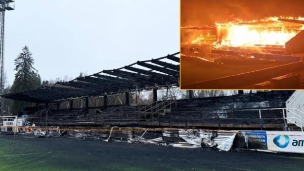 Komanda uduzdu, azarkeşləri stadionu yandırdı