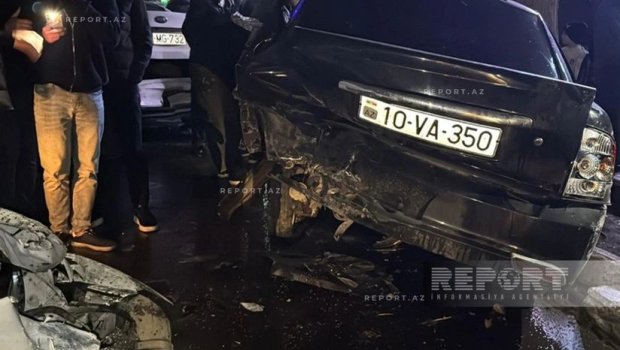 Sumqayıtda səkkiz maşın toqquşdu - FOTO/VİDEO