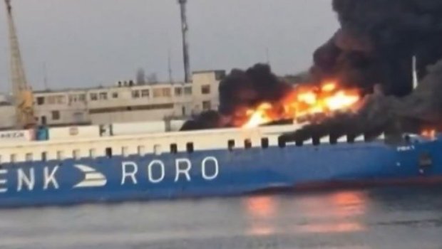 Odessadakı Türkiyə gəmisi belə vuruldu &ndash; ANBAAN VİDEO