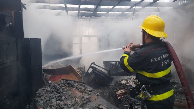 Göyçayda şiddətli yanğın BAŞLAYIB - FOTO