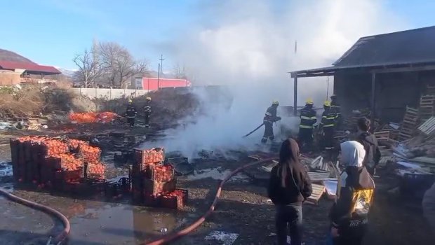 Zaqatalada xurma istehsalı sexi yandı - FOTO/VİDEO