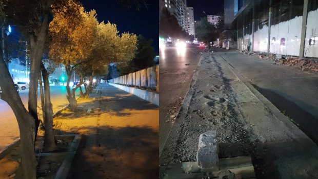 Xırdalanda tikintiyə görə ağaclar kəsildi &ndash; FOTO