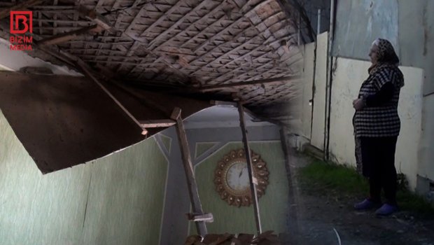 Şabranda evin damı ÇÖKDÜ - Ailə ölüm təhlükəsi ilə üz-üzə - VİDEO