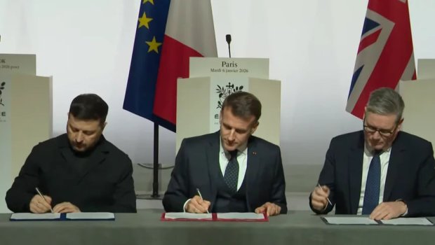 Zelenski, Makron və Starmer arasında Niyyət Bəyannaməsini imzalandı - VİDEO