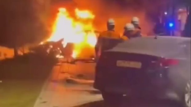 Sumqayıtda AĞIR QƏZA &ndash; Avtomobil alovlara qərq oldu &ndash; VİDEO