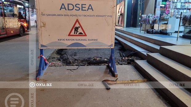 Bakıda yeni asfalt çəkilən ərazi bir gün sonra TAMAMİLƏ ÇÖKDÜ - FOTO