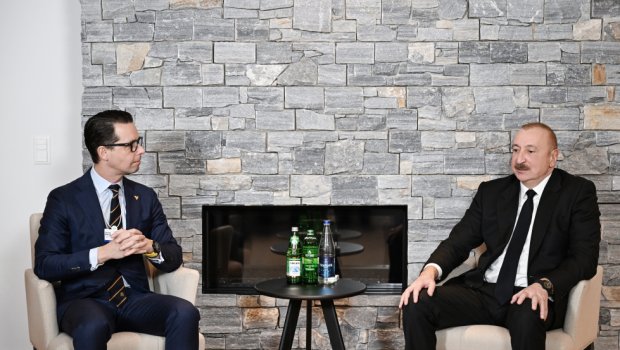 İlham Əliyev Davosda "Carlsberg Group" şirkətinin Baş icraçı direktoru ilə görüşüb - FOTO