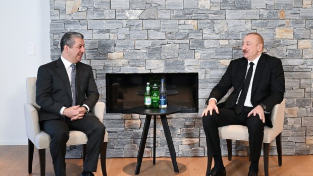 İlham Əliyev Davosda İraq Kürdüstan Regionunun Baş naziri ilə görüşdü &ndash; FOTO