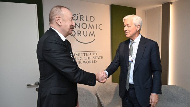 İlham Əliyev Ceymi Daymonla görüşdü - FOTO