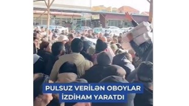 Xırdalanda gərgin anlar: Pulsuz "oboy" izdiham yaratdı