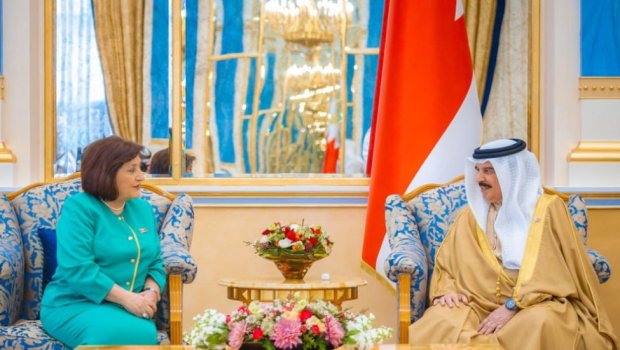 Sahibə Qafarova Bəhreyn Kralı ilə görüşdü - FOTO
