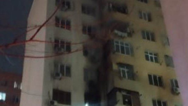 Abşeron Gənclər Şəhərciyində yanğın olub - VİDEO