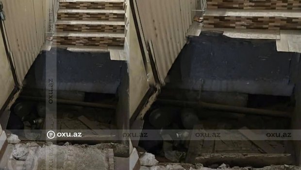 Bakıda binada blok çökdü: Sakinlər evdən çıxa bilmirlər &ndash; VİDEO