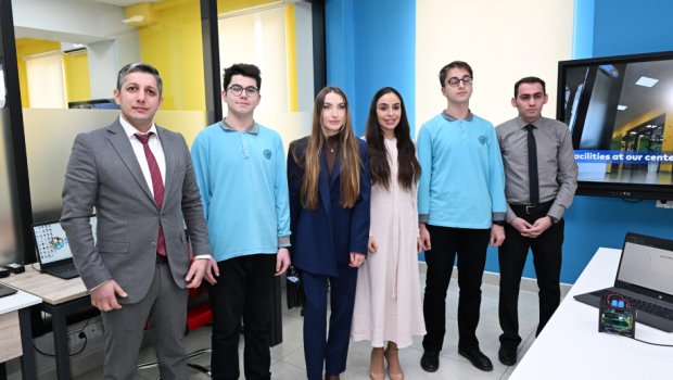 Leyla Əliyeva və Alena Əliyeva Gəncədə STEAM mərkəzində - FOTO