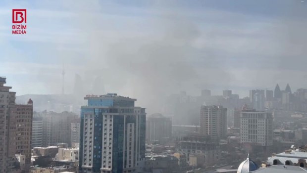 SON DƏQİQƏ! Bakının mərkəzində güclü yanğın &ndash; VİDEO