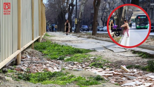 Piyadalar üçün təhlükə, sürücülər üçün RİSK &ndash; Yasamalda illərdir həllini tapmayan səki dramı &ndash; VİDEO