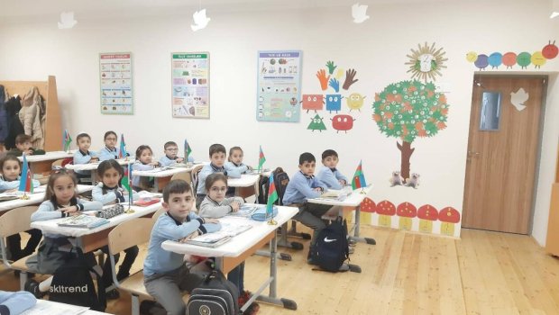 Bu rayonda yenidən qurulan orta məktəb - FOTO