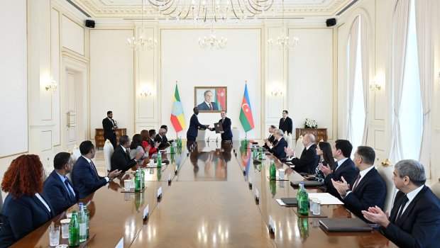 İlham Əliyevin Efiopiyanın Baş naziri ilə geniş tərkibdə GÖRÜŞÜ: Mühüm sənədlər imzalandı - FOTO