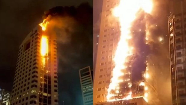 Küveytdə göydələn alovlara büründü - VİDEO