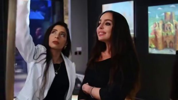 Leyla Əliyeva "Qız Qalası" qalereyasında - VİDEO