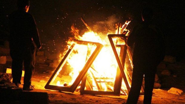 Mingəçevirdə bayram tonqalı yanğına səbəb oldu - ÖZƏL/VİDEO