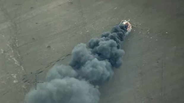 Ukrayna hərbçiləri Rusiya helikopterini dronla vurdu &ndash; VİDEO