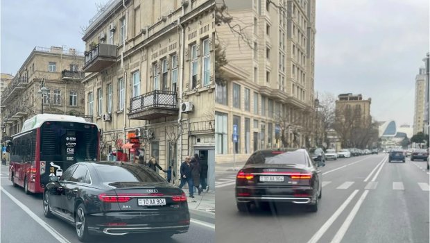 "AA" seriyalı lüks avtomobil yol hərəkəti qaydalarını kobud şəkildə pozdu