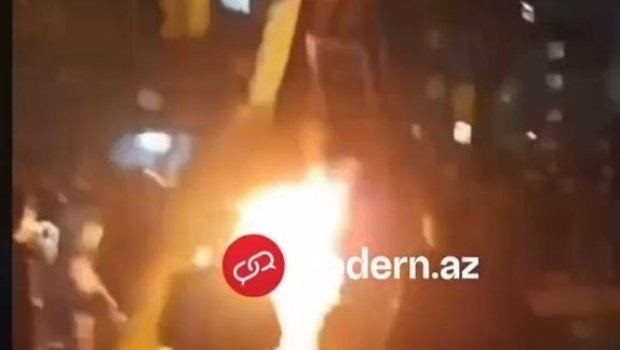 Sumqayıtda Novruz tonqalı yandırılarkən partlayış olub, 10 nəfər xəsarət alıb - VİDEO