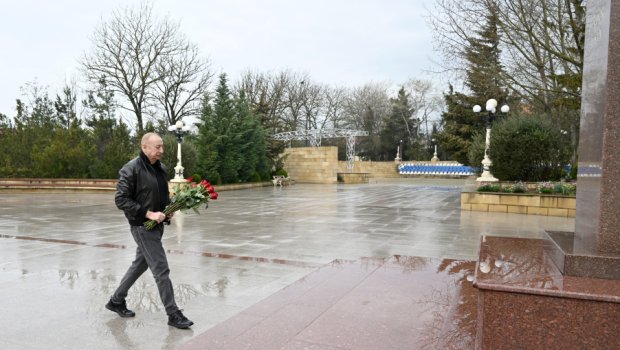 İlham Əliyev Şamaxıda &ndash; FOTO