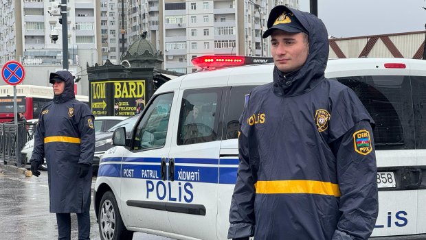 İntensiv yağıntılarla əlaqədar əlavə polis naryadları xidmətə cəlb olundu &ndash; VİDEO