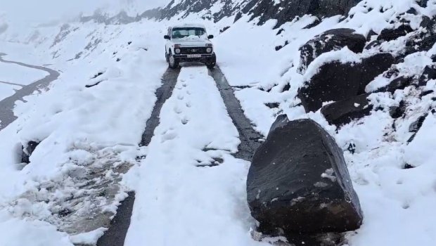 Quba-Xınalıq yolunun bu hissəsi bağlandı - VİDEO