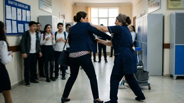 Ağdamda məktəb direktoru ilə xadimənin DAVA ETMƏSİNİN səbəbi bilindi