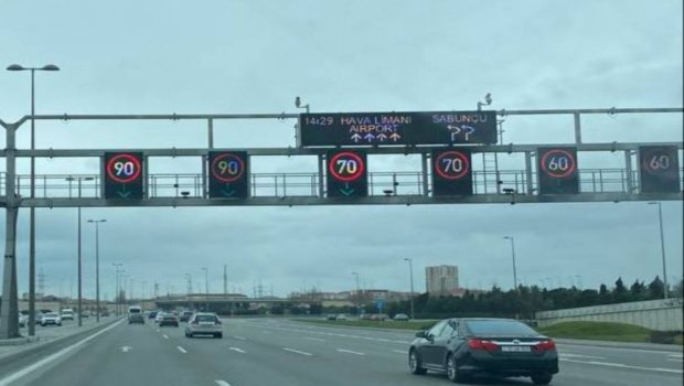 Küləyə görə bu yolda sürət həddi endirildi