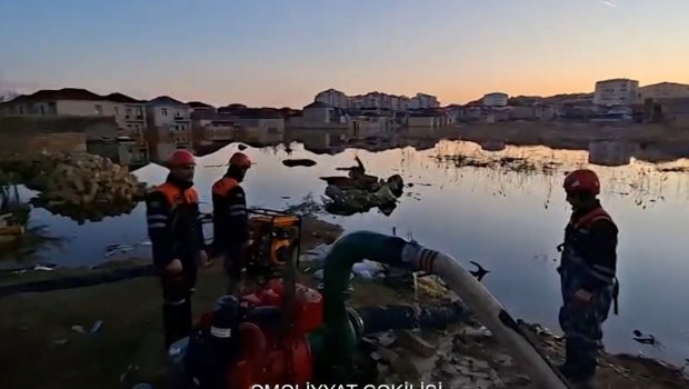 Bu ərazilərdən yağış suları çəkildi - VİDEO