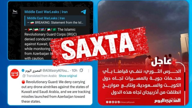 MEDİA: &ldquo;Azərbaycandan Körfəz ölkələri istiqamətində raketlərin buraxılması ilə bağlı xəbərlər əsassızdır&rdquo;