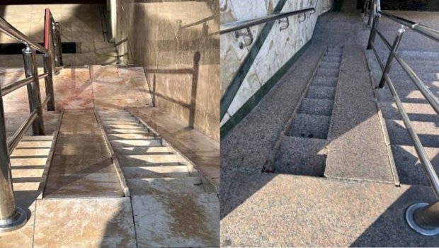 Bu ərazilərdə quraşdırılan panduslar əlil şəxslərin hərəkətinə çətinlik yaradır &ndash; FOTO